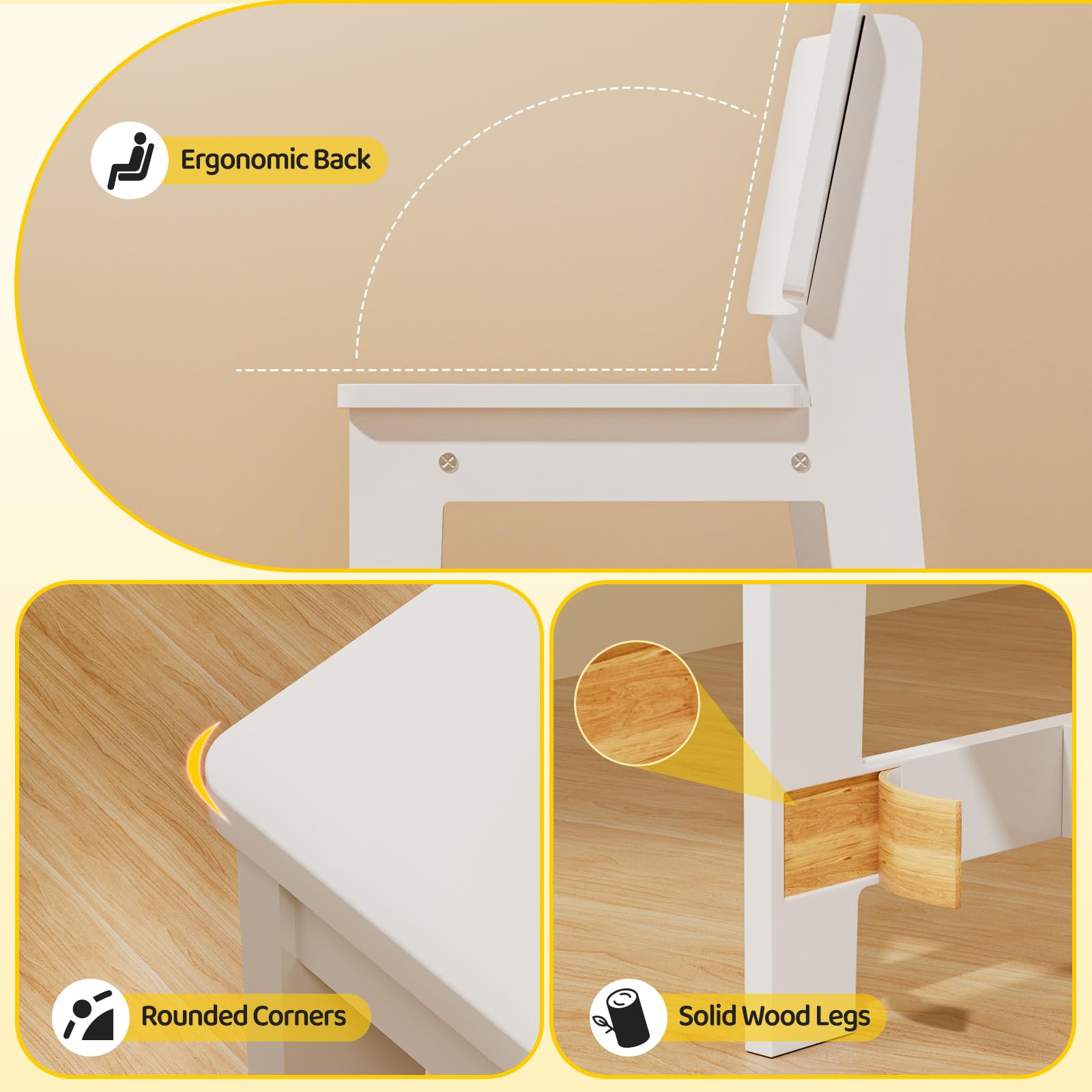 JOYMOR Kids Desk and Chair Set with Bookshelf