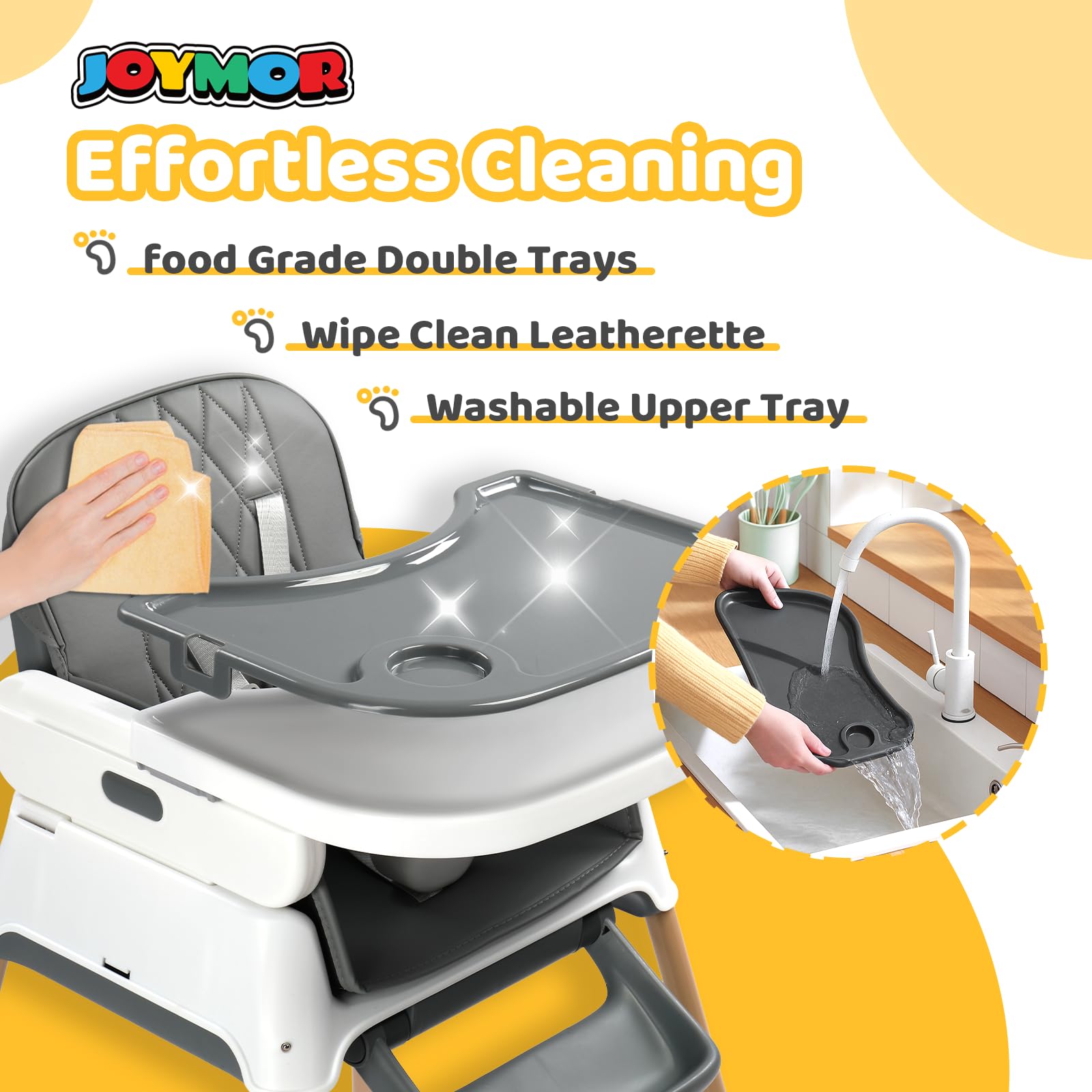 JOYMOR 5 in 1 Baby High Chair Portable Highchair