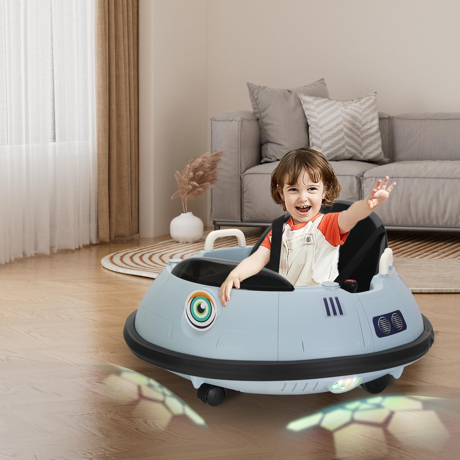 JOYMOR 12V Kids Electric Ride On Bumper Car 2 Speed w/Remote Control