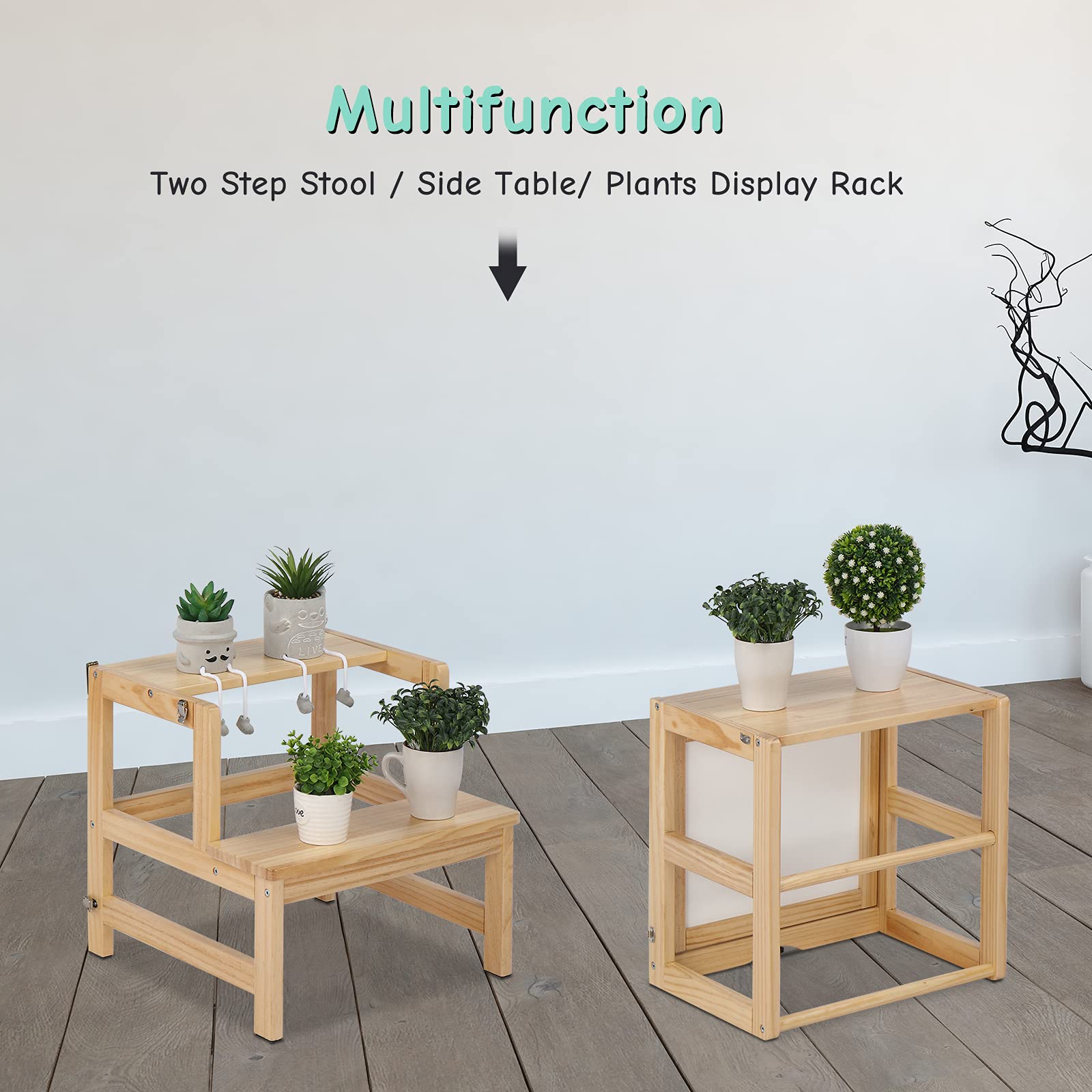 JoyMor Kids Kitchen Standing Tower with Safety Rail and Chalkboard