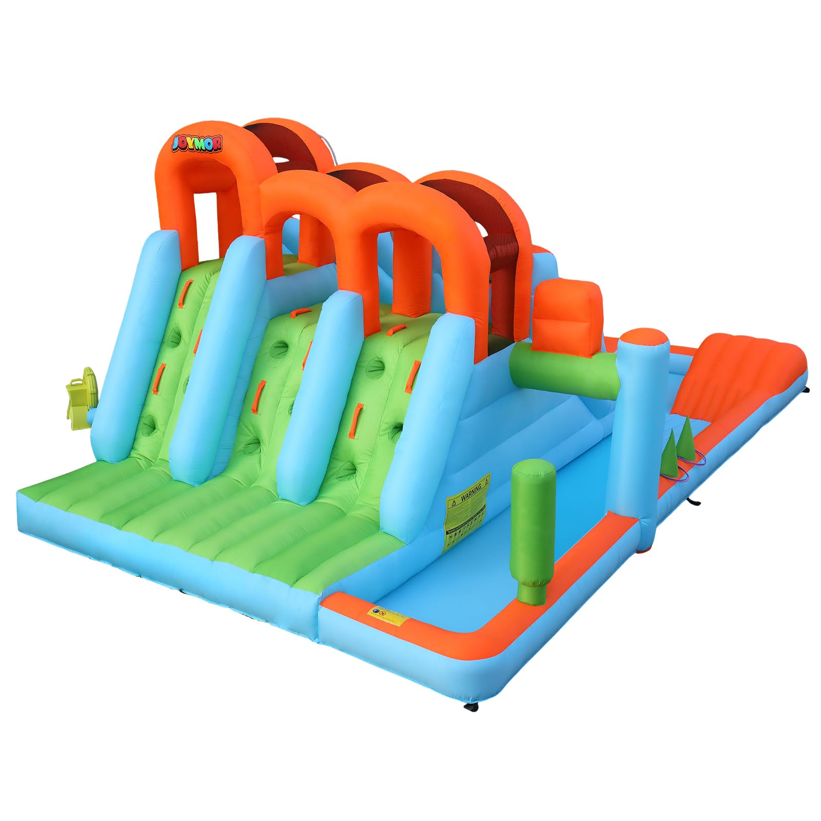 JOYMOR 10-in-1 Kids Backyard Inflatable Bounce House with 3 Water Slides