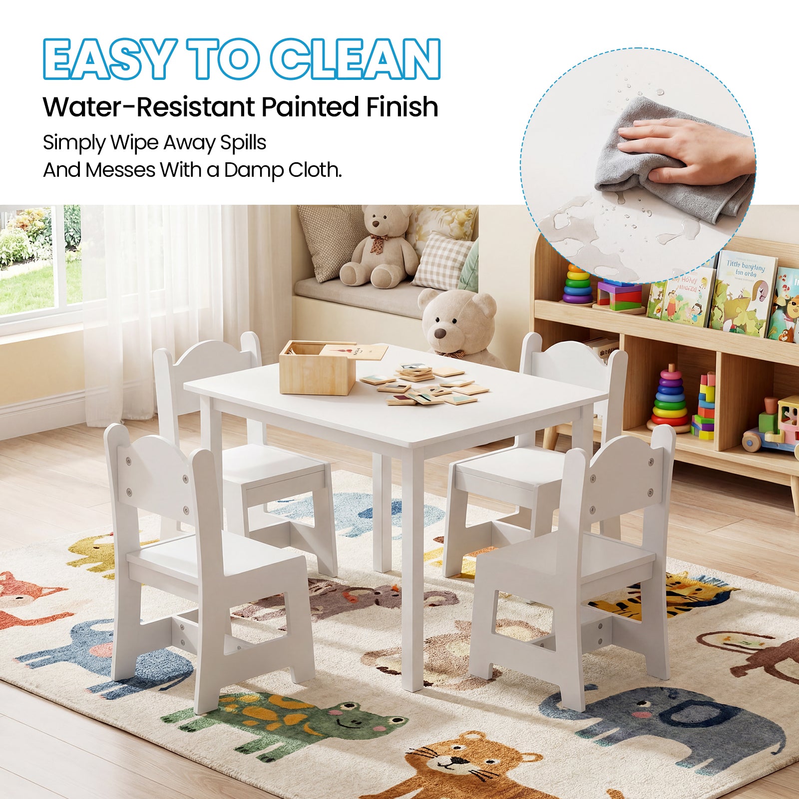 JOYMOR Toddler Table and Chair Set Kids Table and 4 Chairs