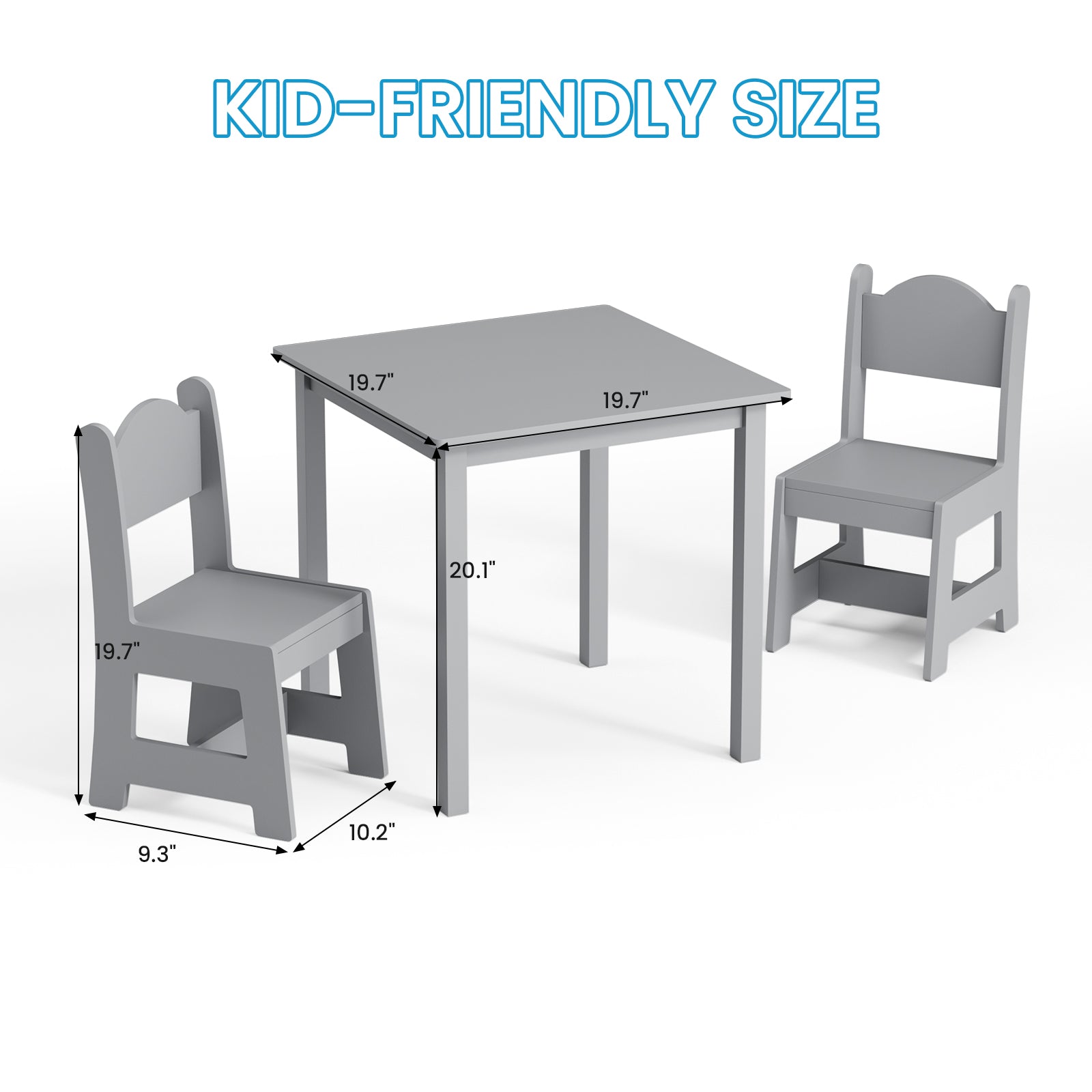 JOYMOR Toddler Table and Chair Set Wooden Activity Table