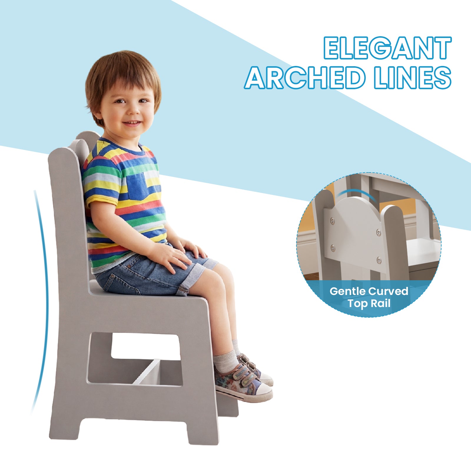 JOYMOR Toddler Table and Chair Set Wooden Activity Table