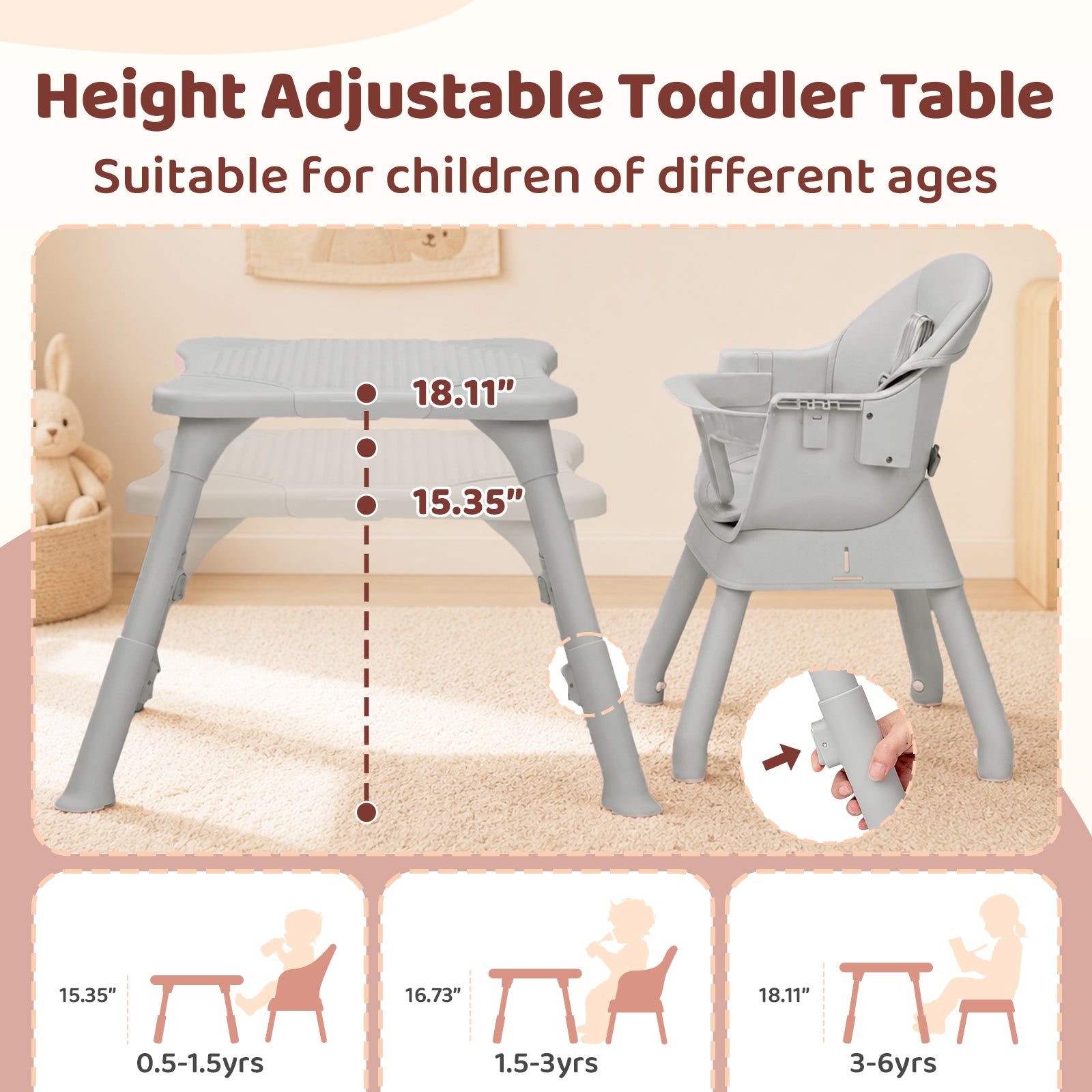 JOYMOR 9 in 1 Baby High Chair Convertible Baby Feeding Chair Booster