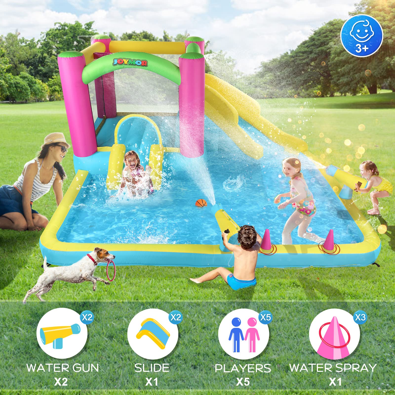 JOYMOR Backyard Inflatable Water Slide Bounce House
