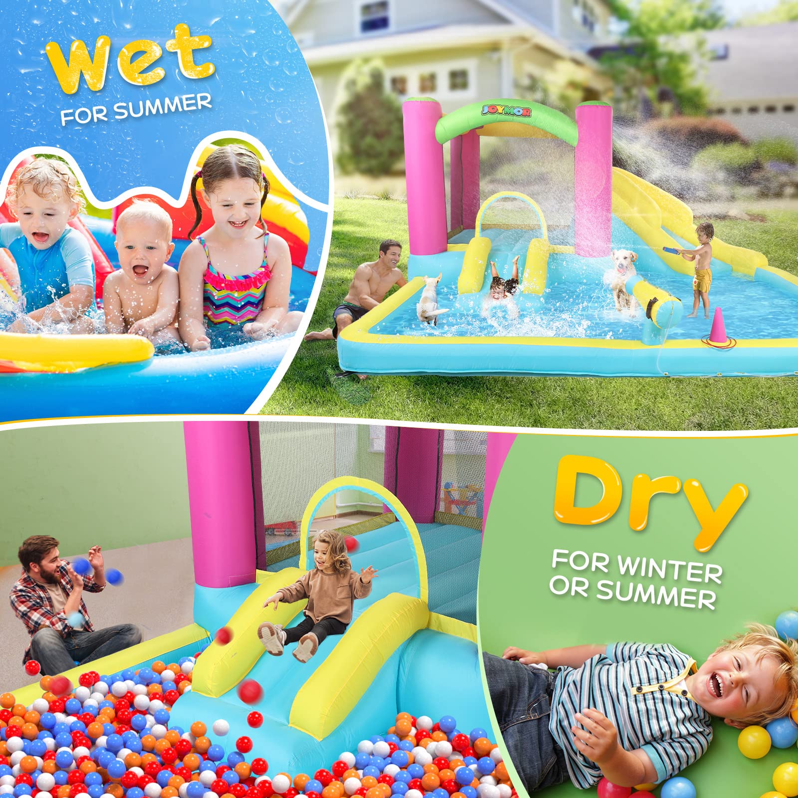 JOYMOR Backyard Inflatable Water Slide Bounce House