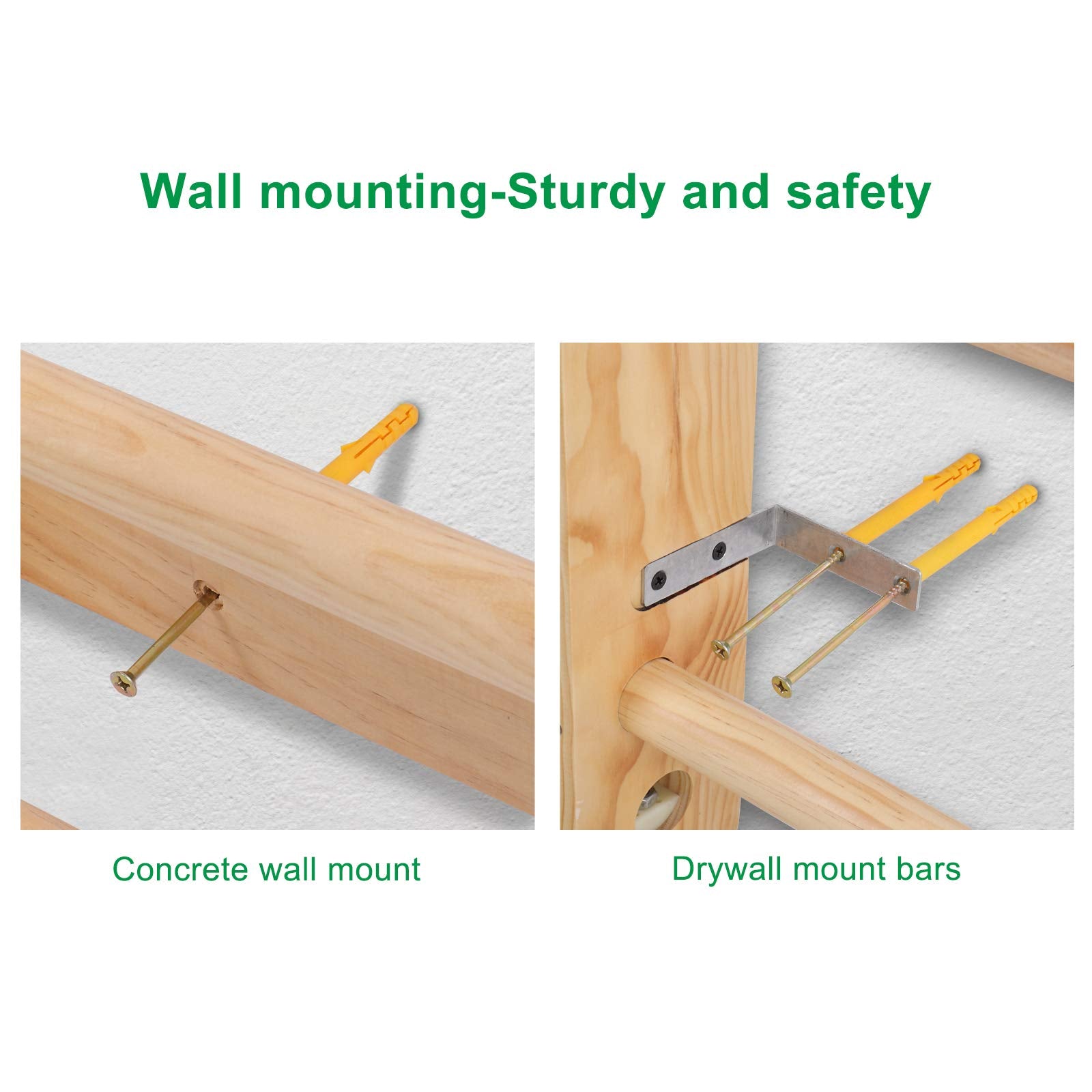 JOYMOR Fitness Swedish Ladder Physical Gymnastics Wood Stall Bar
