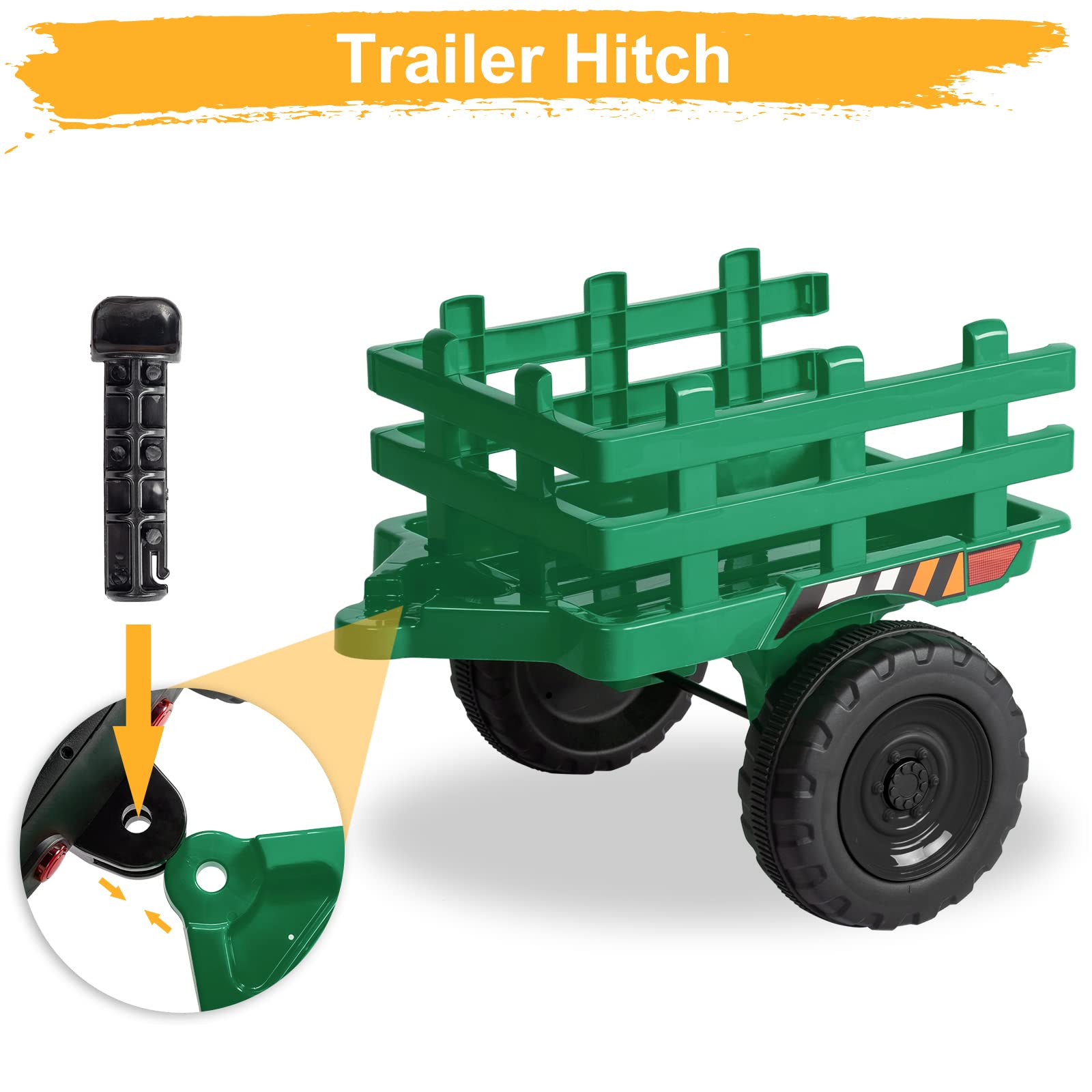 JOYMOR 12V Kids Electric Ride on Tractor 2 Speed w/Parent Remote