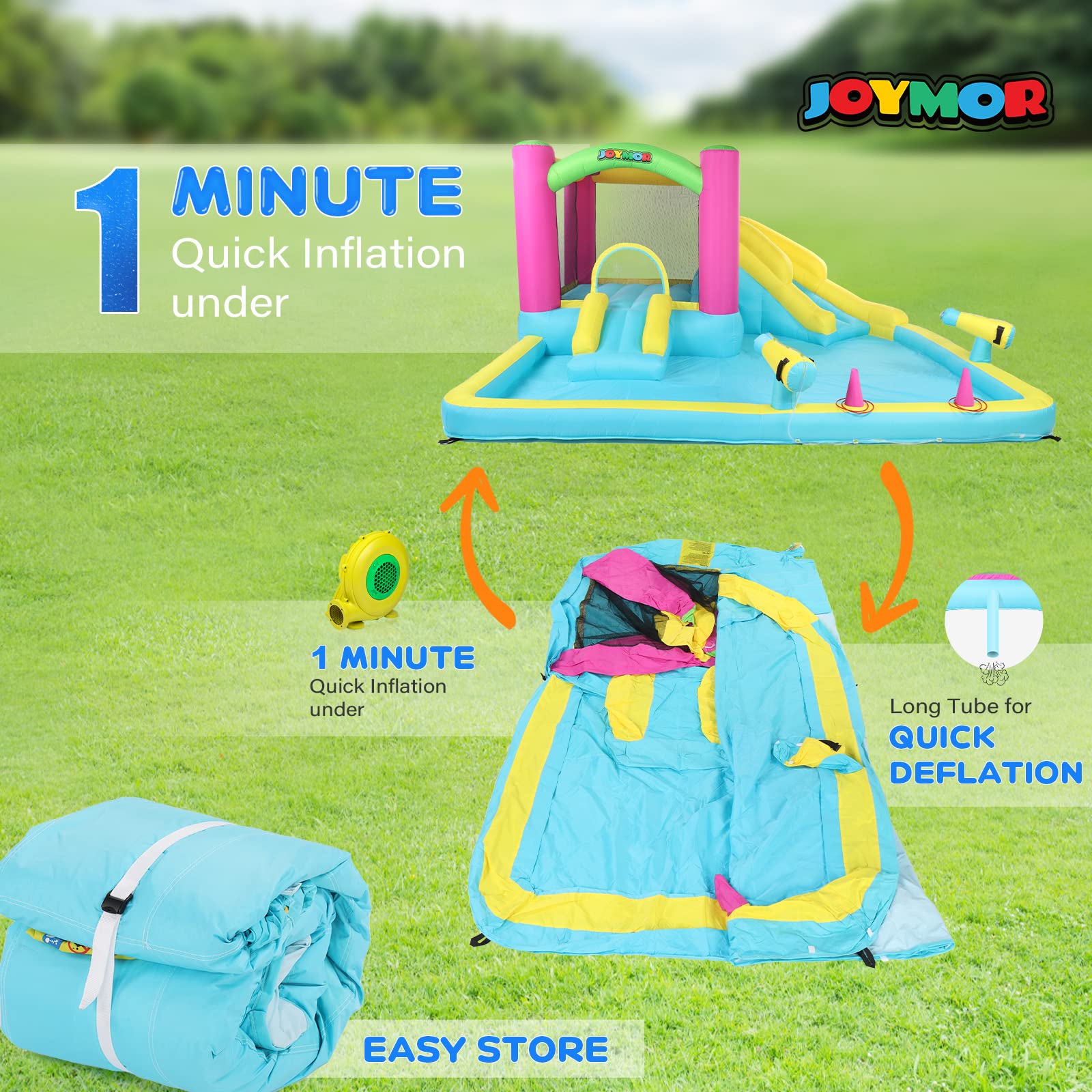 JOYMOR Backyard Inflatable Water Slide Bounce House