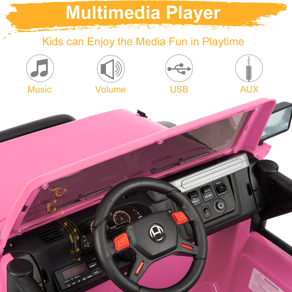 JOYMOR 12V Kids Electric 2-Seater Ride on Truck 3 Speed w/Remote Control