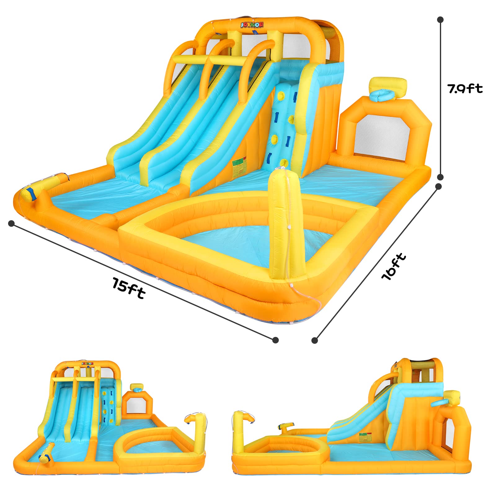 JOYMOR Inflatable Water Bounce House with Double Slide Pool and 750W B